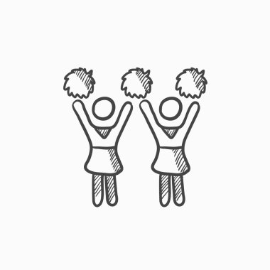 Ponpon kızlar kroki simgesi.