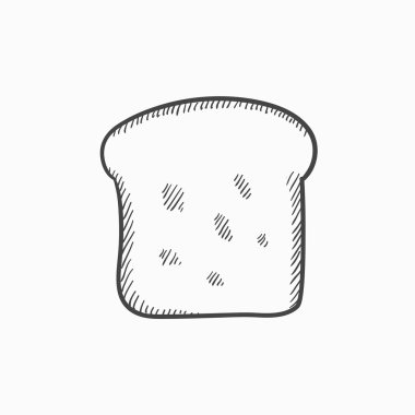 Tek dilim ekmek kroki simgesinin.