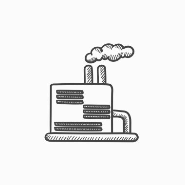 Rafineri tesisi kroki simgesi.