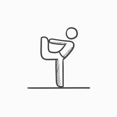 Adam pratik yoga kroki simgesi.
