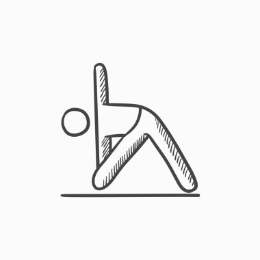 Adam pratik yoga kroki simgesi.