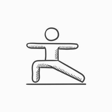 Adam pratik yoga kroki simgesi.