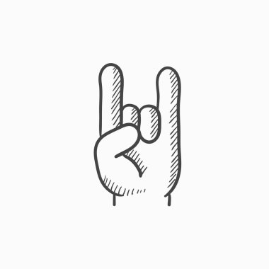 Rock and roll el işareti kroki simgesi.