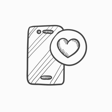 Kalp işareti kroki simgesi ile Smartphone.
