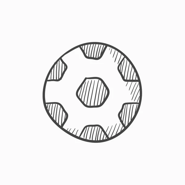 Bola de fútbol icono de boceto . — Vector de stock