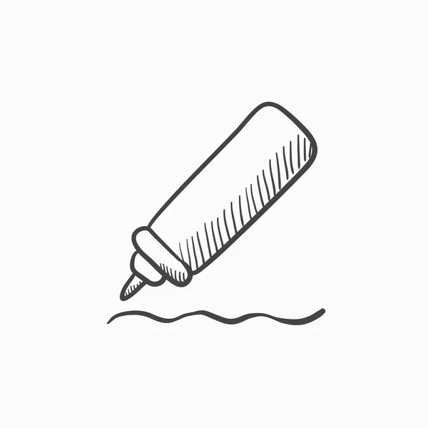 Sauce bottle sketch icon. — Stock Vector