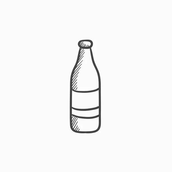 Glazen fles schets pictogram. — Stockvector