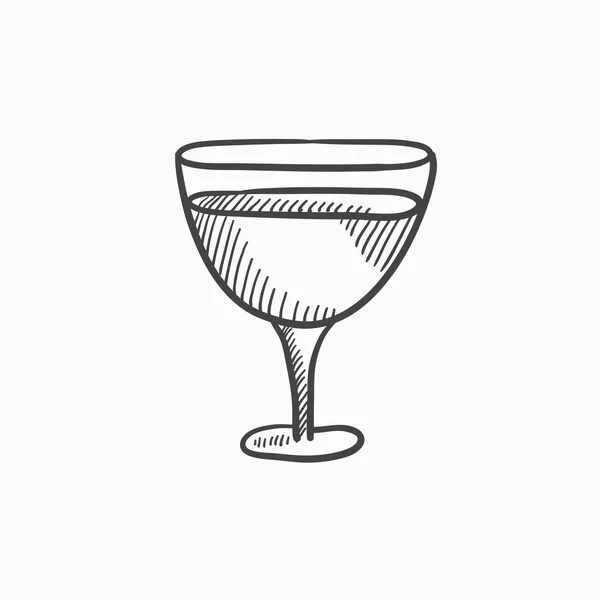 Glas wijn schets pictogram. — Stockvector