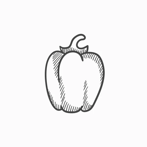 Icono del boceto de pimiento . — Vector de stock