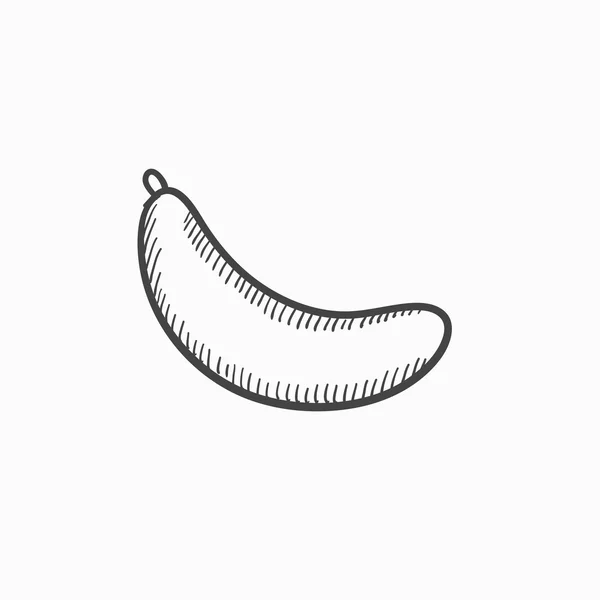 Банан ескіз значок . — стоковий вектор