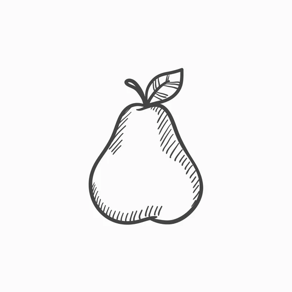Pear sketch icon. — Stock Vector