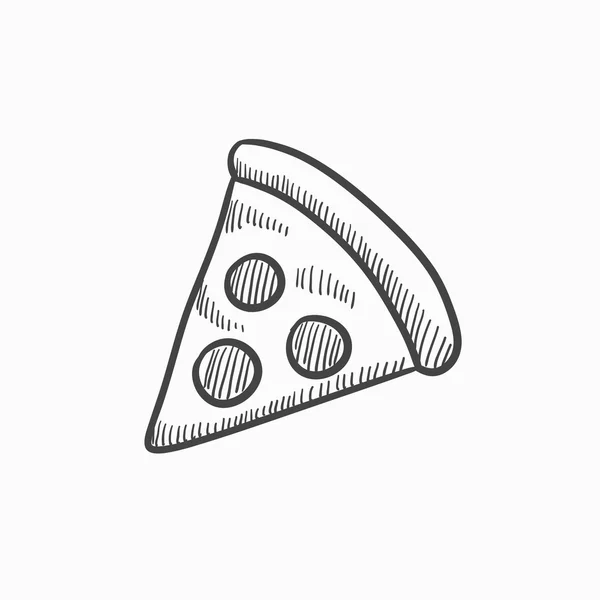 Icône de croquis de tranche de pizza . — Image vectorielle