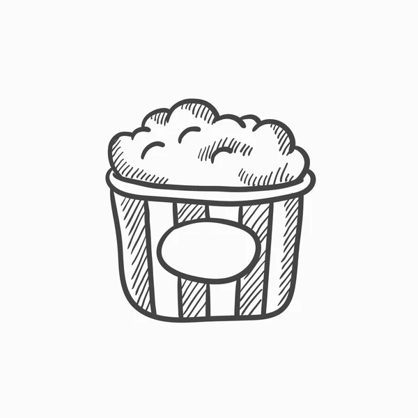 Popcorn skiss ikon. — Stock vektor