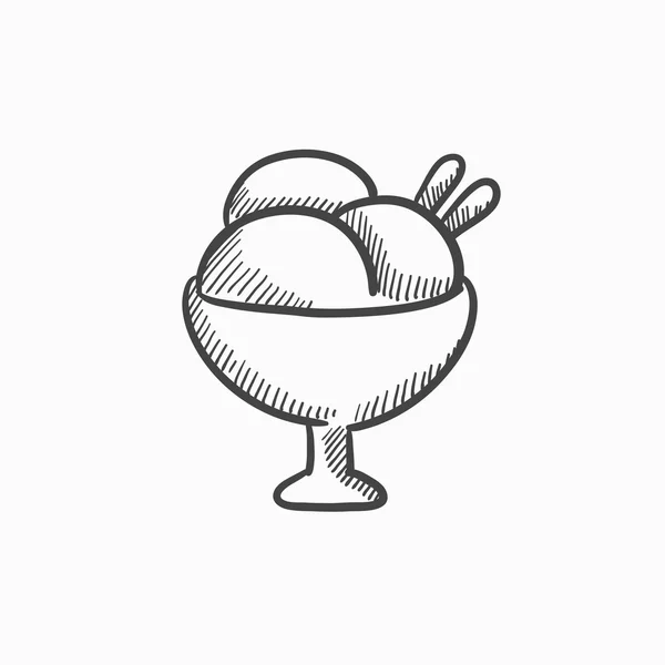Coupe d'une icône de croquis de crème glacée . — Image vectorielle