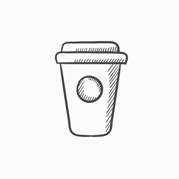 Icono de boceto de taza desechable . — Vector de stock