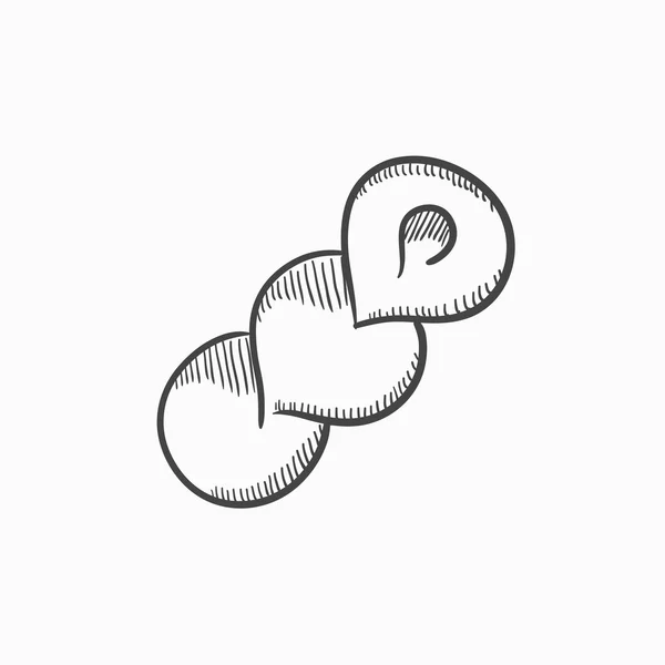 Spiral bread sketch icon. — Stock Vector