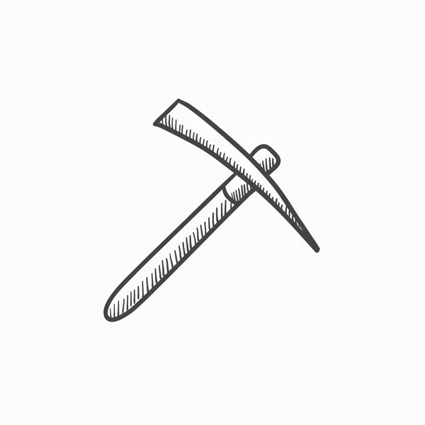 Pickax sketch icon. — Stock Vector