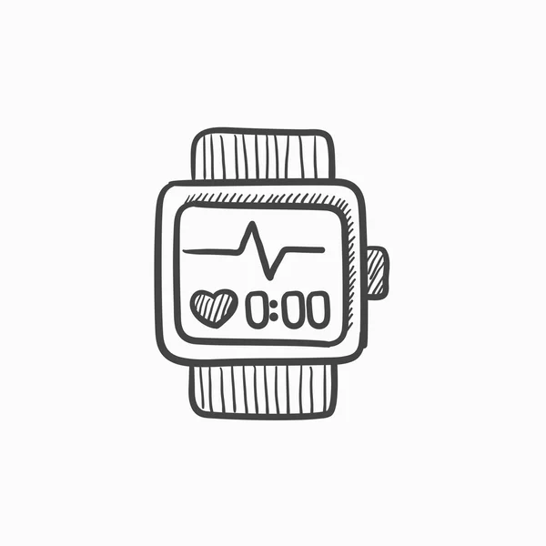 SmartWatch skiss ikon. — Stock vektor