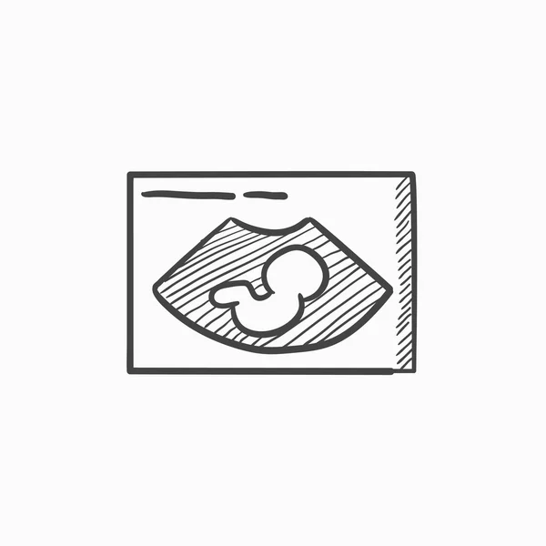 Foetale echografie schets pictogram. — Stockvector