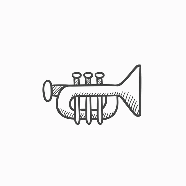 Trumpet sketch icon. — Stock Vector