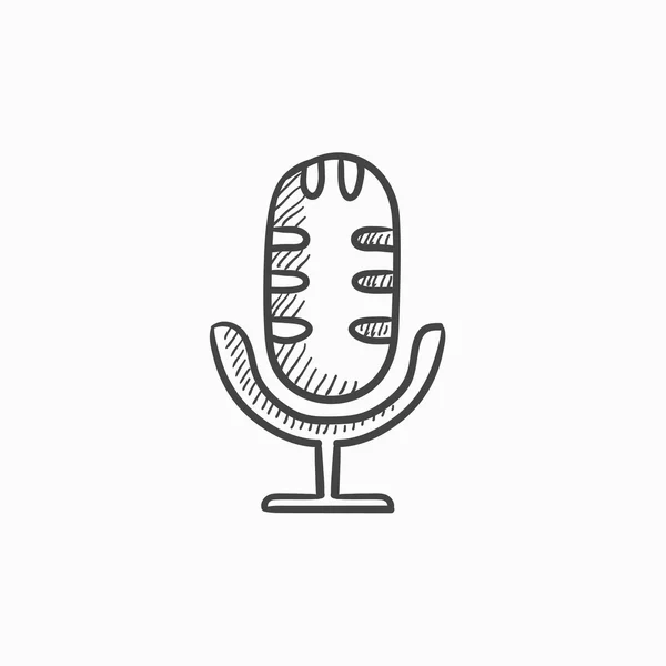 Retro microphone sketch icon. — Stock Vector