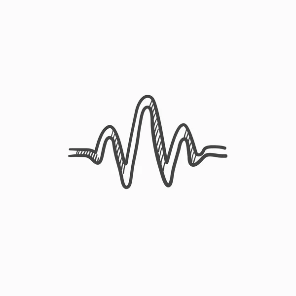 Sound wave sketch icon. — Stock Vector