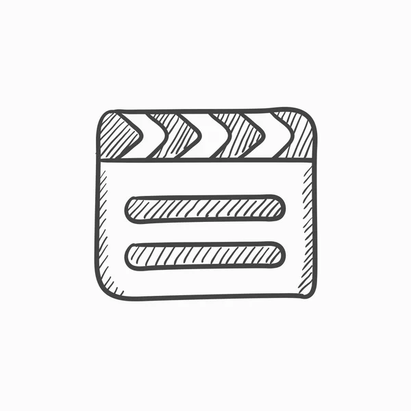 Clapboard icône de croquis . — Image vectorielle