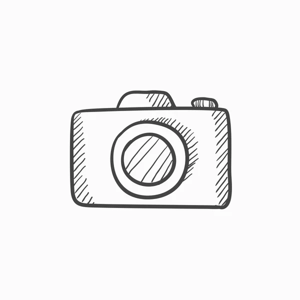 Icono del boceto de cámara . — Vector de stock