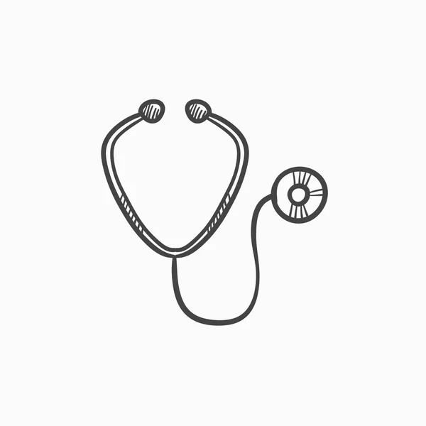 Stethoscope sketch icon. — Stock Vector