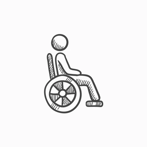 Disabled person sketch icon. — Stock Vector