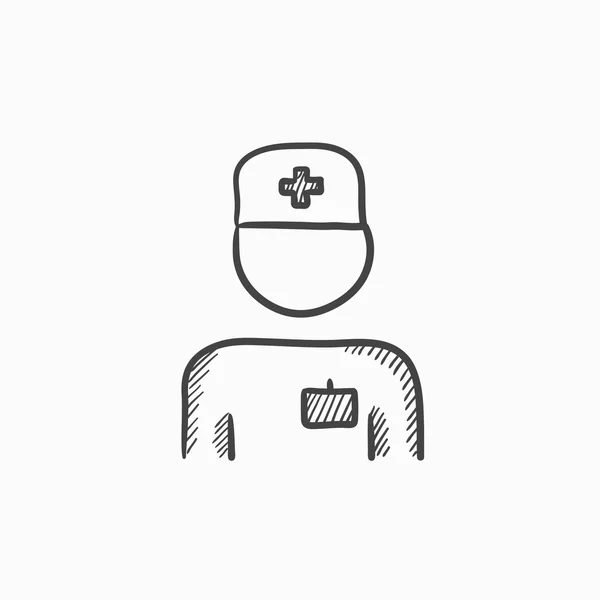Enfermera icono de boceto . — Vector de stock