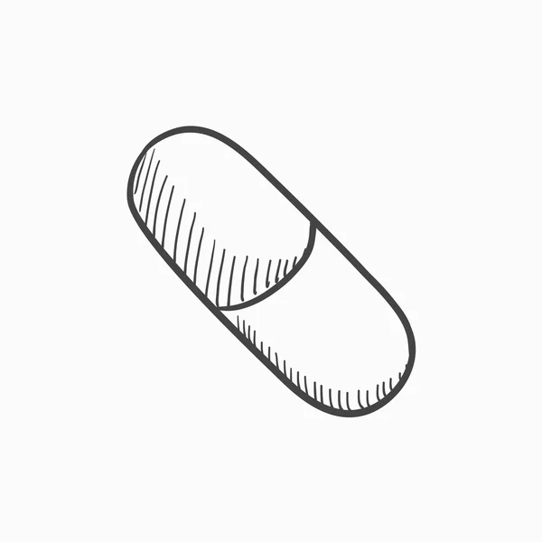 Capsule pilule croquis icône . — Image vectorielle