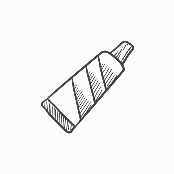 Tubo de esbozo de pasta de dientes icono . — Vector de stock