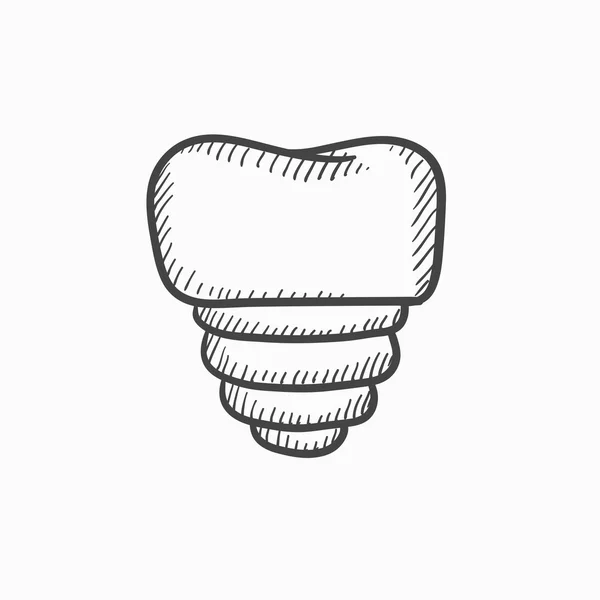 Skizzensymbol für Zahnimplantate. — Stockvektor