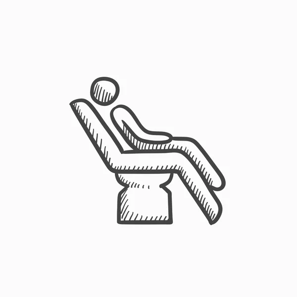 Человек, сидящий на иконе стула стоматолога . — стоковый вектор