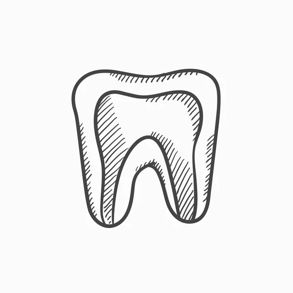 Molar tooth sketch icon. — Stock Vector