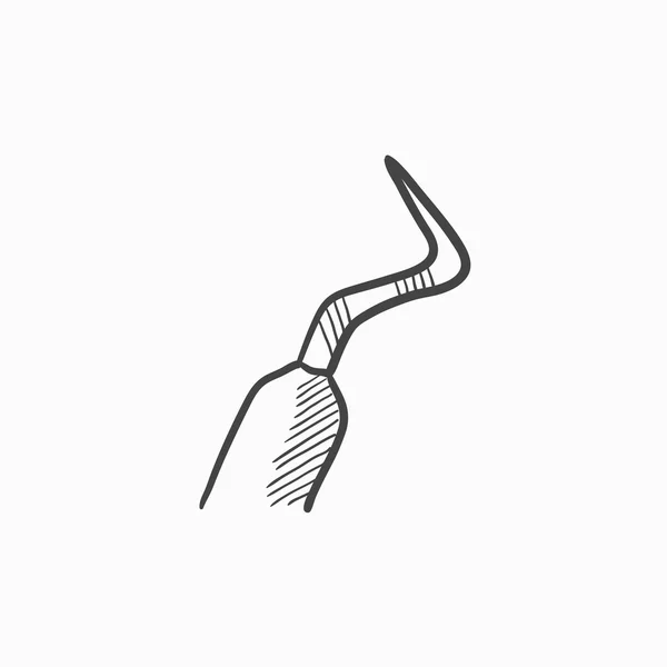Icona dello schizzo raschietto dentale . — Vettoriale Stock