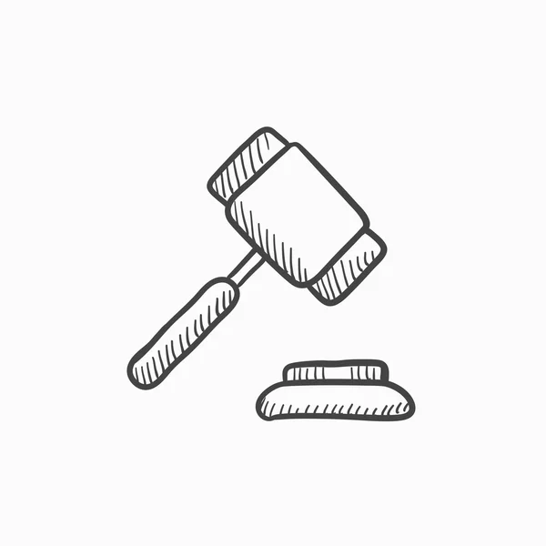 Auction gavel sketch icon. — Stock Vector