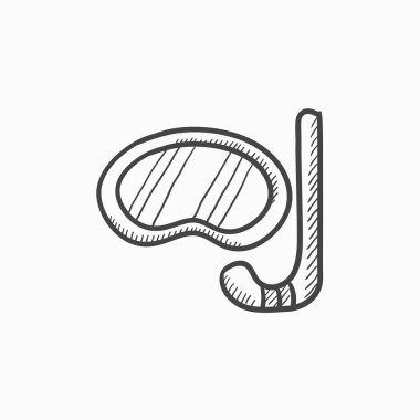 Maske ve şnorkel kroki simgesi.