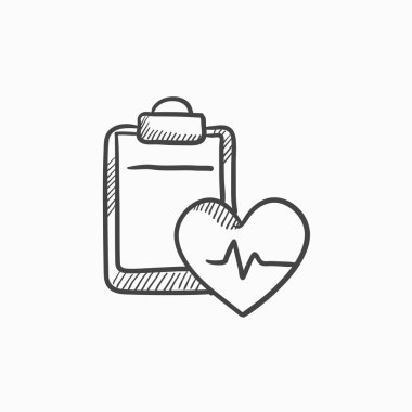 Kalp atışı kayıt kroki simgesi.