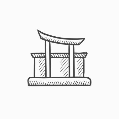 Torii kapısı kroki simgesi.