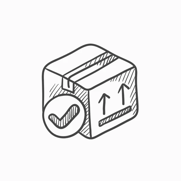 Kartonu balení box skica ikona. — Stockový vektor