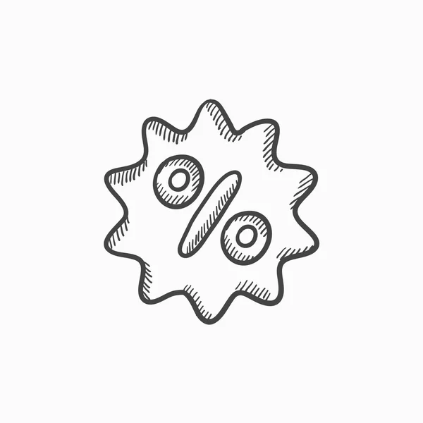 Ícone de esboço de etiqueta de desconto . —  Vetores de Stock