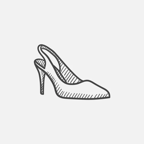 Υψηλό τακούνι παπούτσι σκίτσο εικονίδιο. — Διανυσματικό Αρχείο