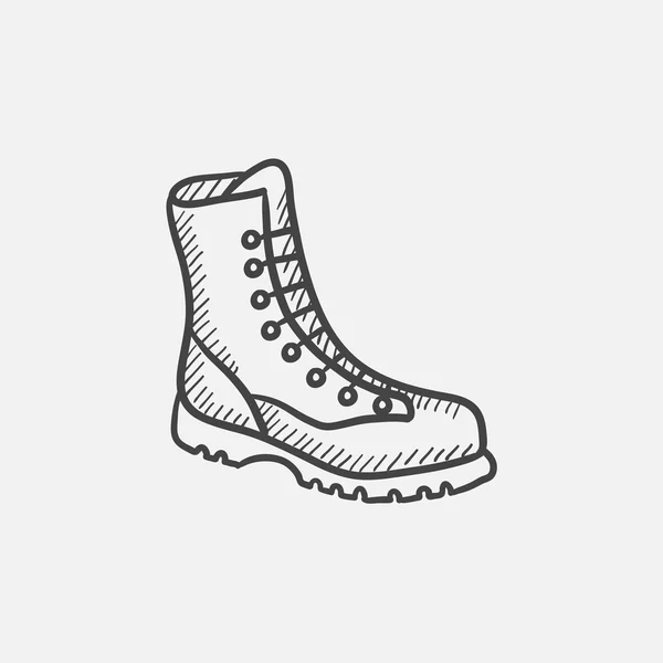 Boot with laces sketch icon. — Stock Vector