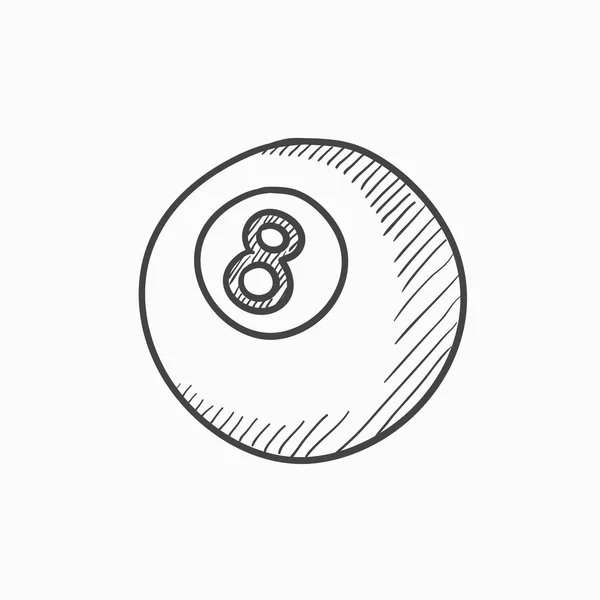 Billiard ball sketch icon. — Stock Vector