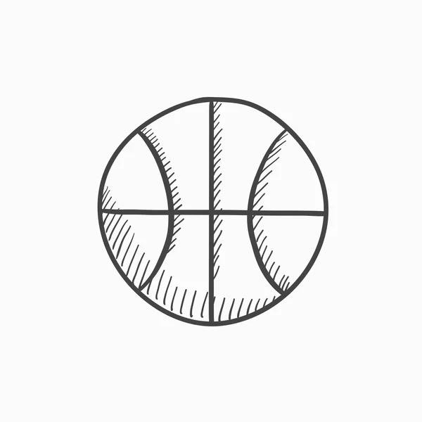 Boceto de pelota de baloncesto icono . — Vector de stock