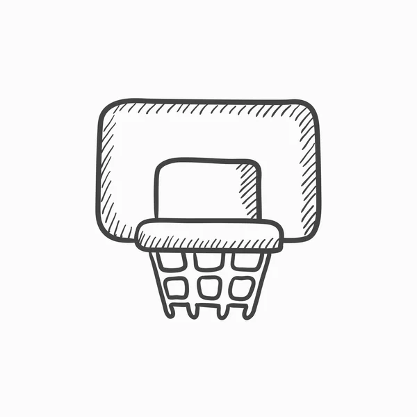 Basketbal hoepel schets pictogram. — Stockvector