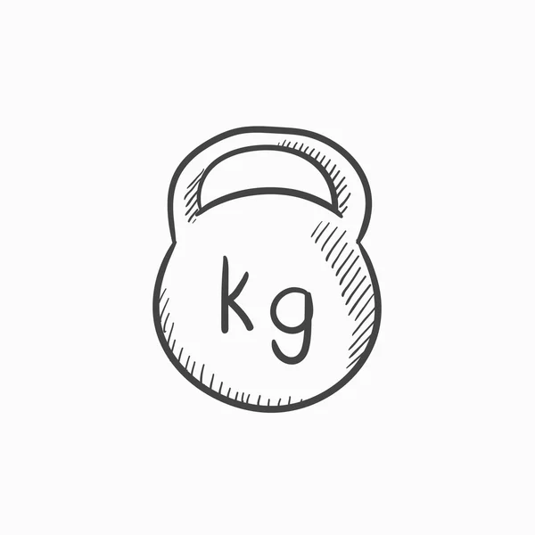 Kettlebell icône de croquis . — Image vectorielle