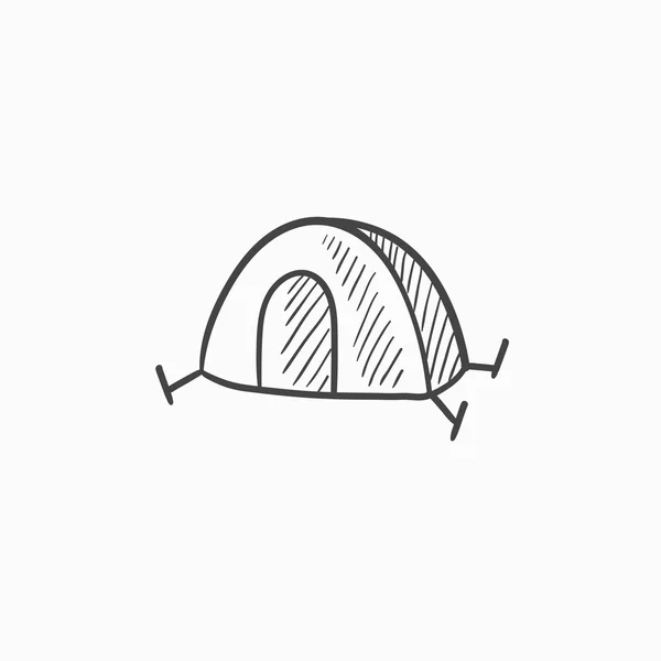 Icône de croquis de tente . — Image vectorielle